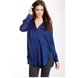 Vince - Silk Blue V Neck Blouse